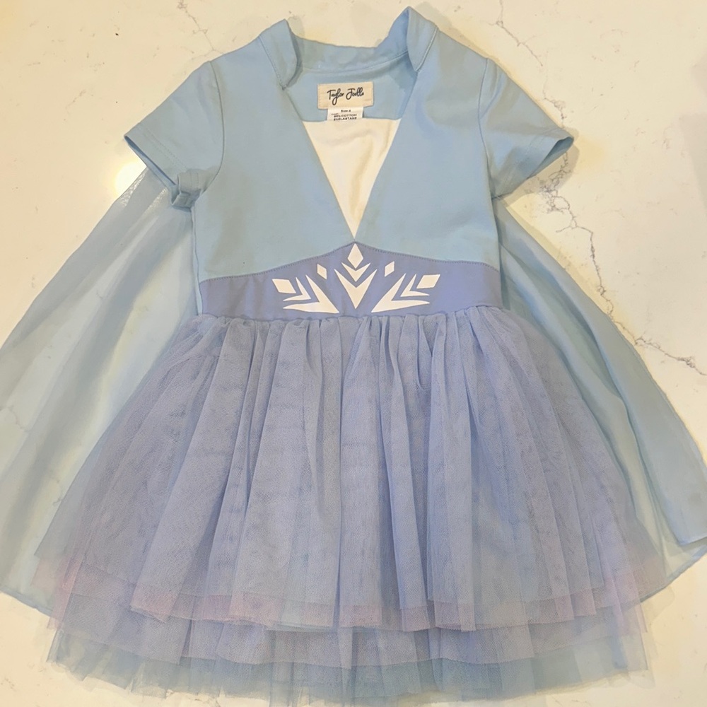 Light Blue Tulle Princess Dress with Cape - Kids
